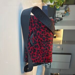 Zadig & Voltaire Red Leopard Print Crossbody Bag